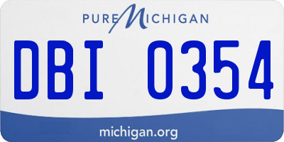 MI license plate DBI0354