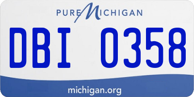 MI license plate DBI0358