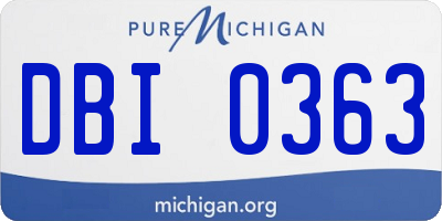 MI license plate DBI0363