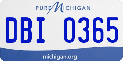 MI license plate DBI0365