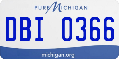 MI license plate DBI0366