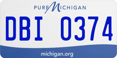 MI license plate DBI0374