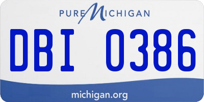 MI license plate DBI0386