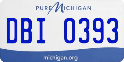 MI license plate DBI0393