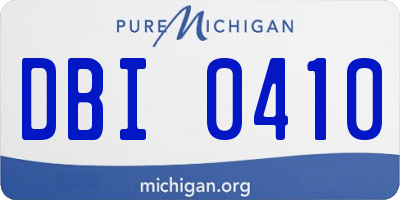MI license plate DBI0410
