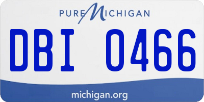 MI license plate DBI0466