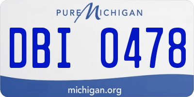 MI license plate DBI0478