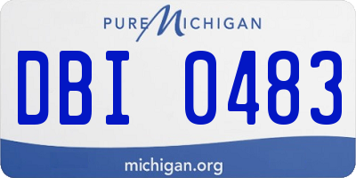 MI license plate DBI0483
