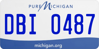 MI license plate DBI0487