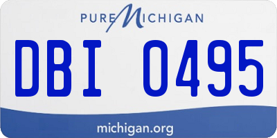 MI license plate DBI0495