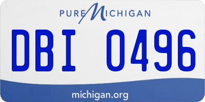 MI license plate DBI0496