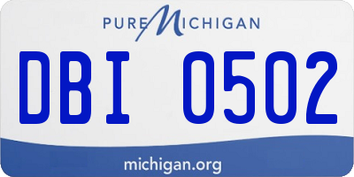 MI license plate DBI0502