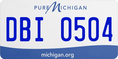 MI license plate DBI0504