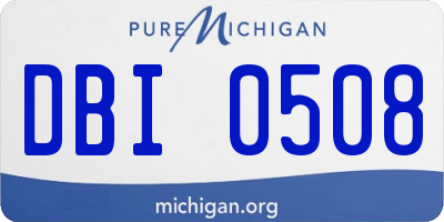 MI license plate DBI0508