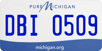 MI license plate DBI0509