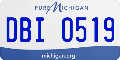MI license plate DBI0519