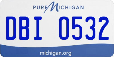 MI license plate DBI0532
