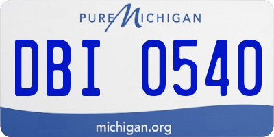 MI license plate DBI0540