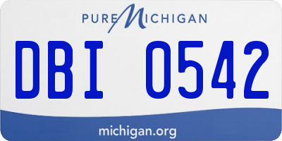 MI license plate DBI0542