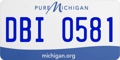 MI license plate DBI0581
