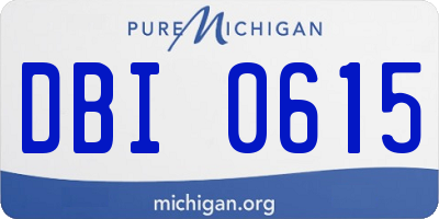MI license plate DBI0615
