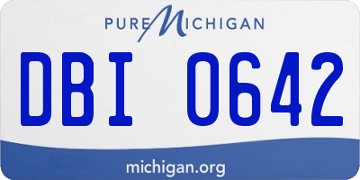 MI license plate DBI0642