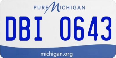 MI license plate DBI0643