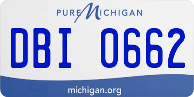 MI license plate DBI0662