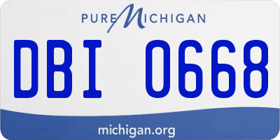 MI license plate DBI0668