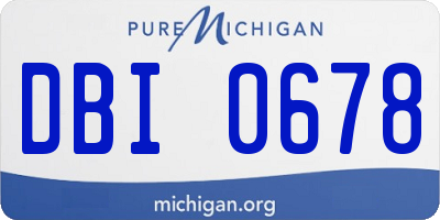 MI license plate DBI0678