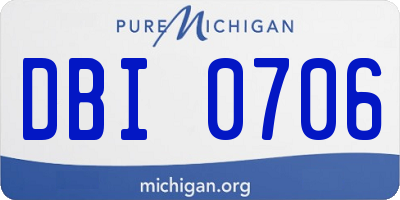 MI license plate DBI0706