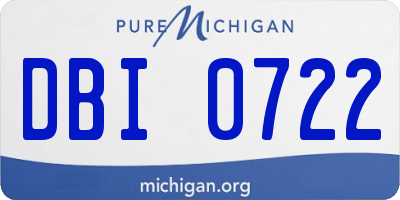 MI license plate DBI0722