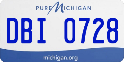 MI license plate DBI0728