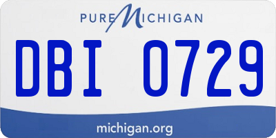 MI license plate DBI0729