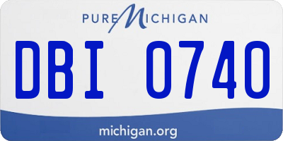 MI license plate DBI0740