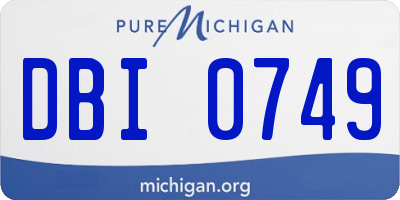MI license plate DBI0749