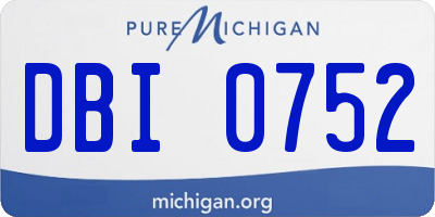 MI license plate DBI0752