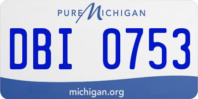 MI license plate DBI0753