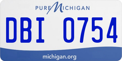 MI license plate DBI0754