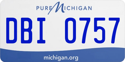 MI license plate DBI0757
