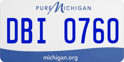 MI license plate DBI0760