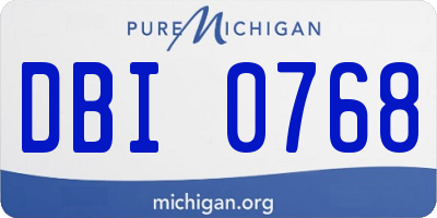 MI license plate DBI0768