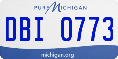 MI license plate DBI0773