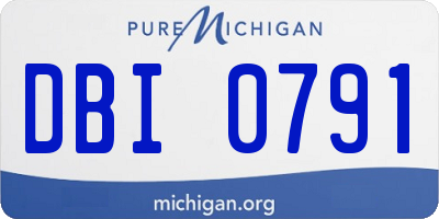 MI license plate DBI0791