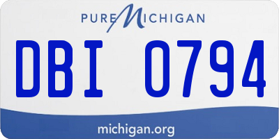 MI license plate DBI0794