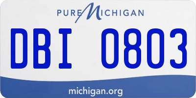 MI license plate DBI0803