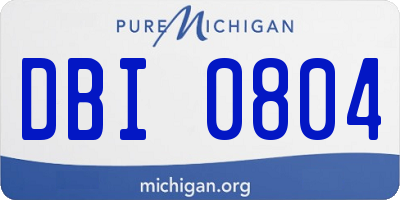 MI license plate DBI0804