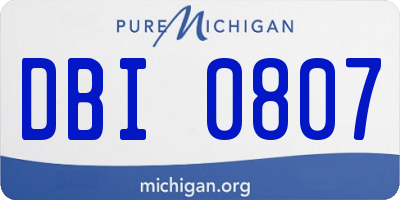 MI license plate DBI0807