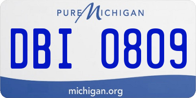 MI license plate DBI0809