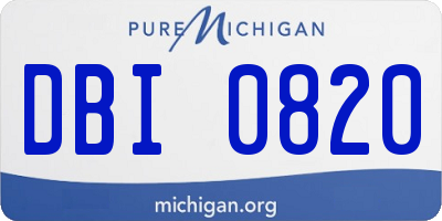 MI license plate DBI0820